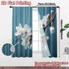 Set Of 2 Flat Printing Curtains Without Rod Spring Blossom Popular Polyester Easy Install Curtain Semi Sheer