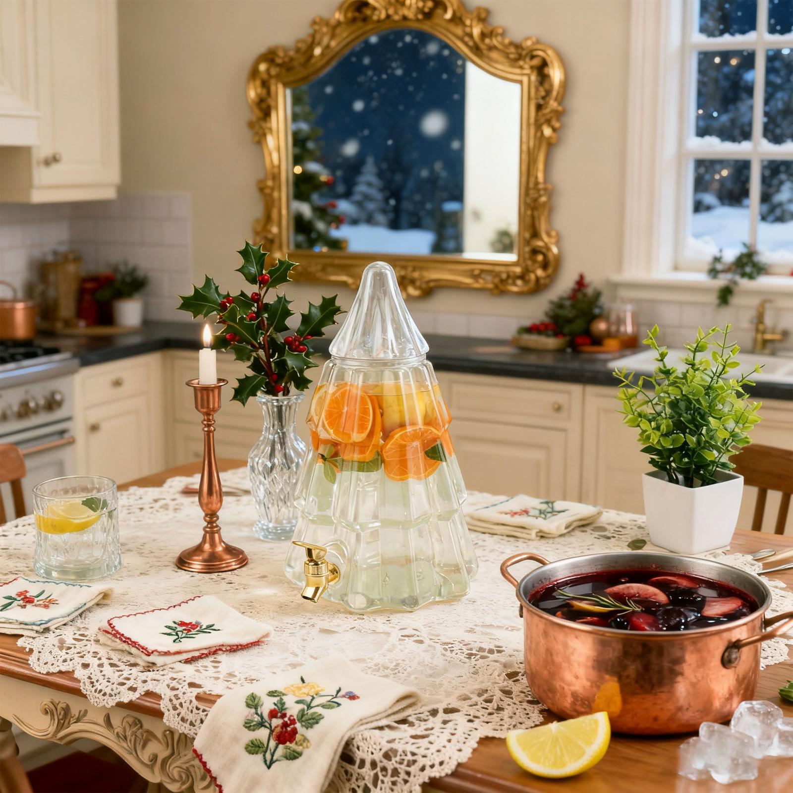 

Новогодняя елка кран бочка для напитков 5 л One Size белый