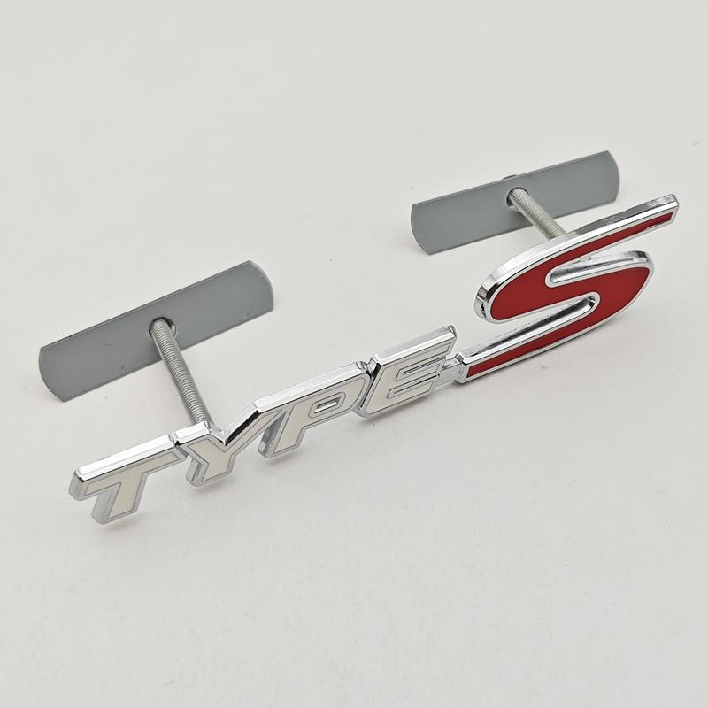 3D Metal Type R S Logo Front Grill Badge Rear Trunk Emblem Sticker Decals For Honda Civic TYPER CRV Accord Fit Car Accessories