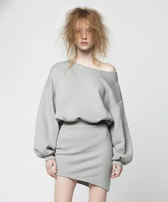 Milkeuaeswiaendeudolseu Asymmetric Sweat Mini Dress - Melange