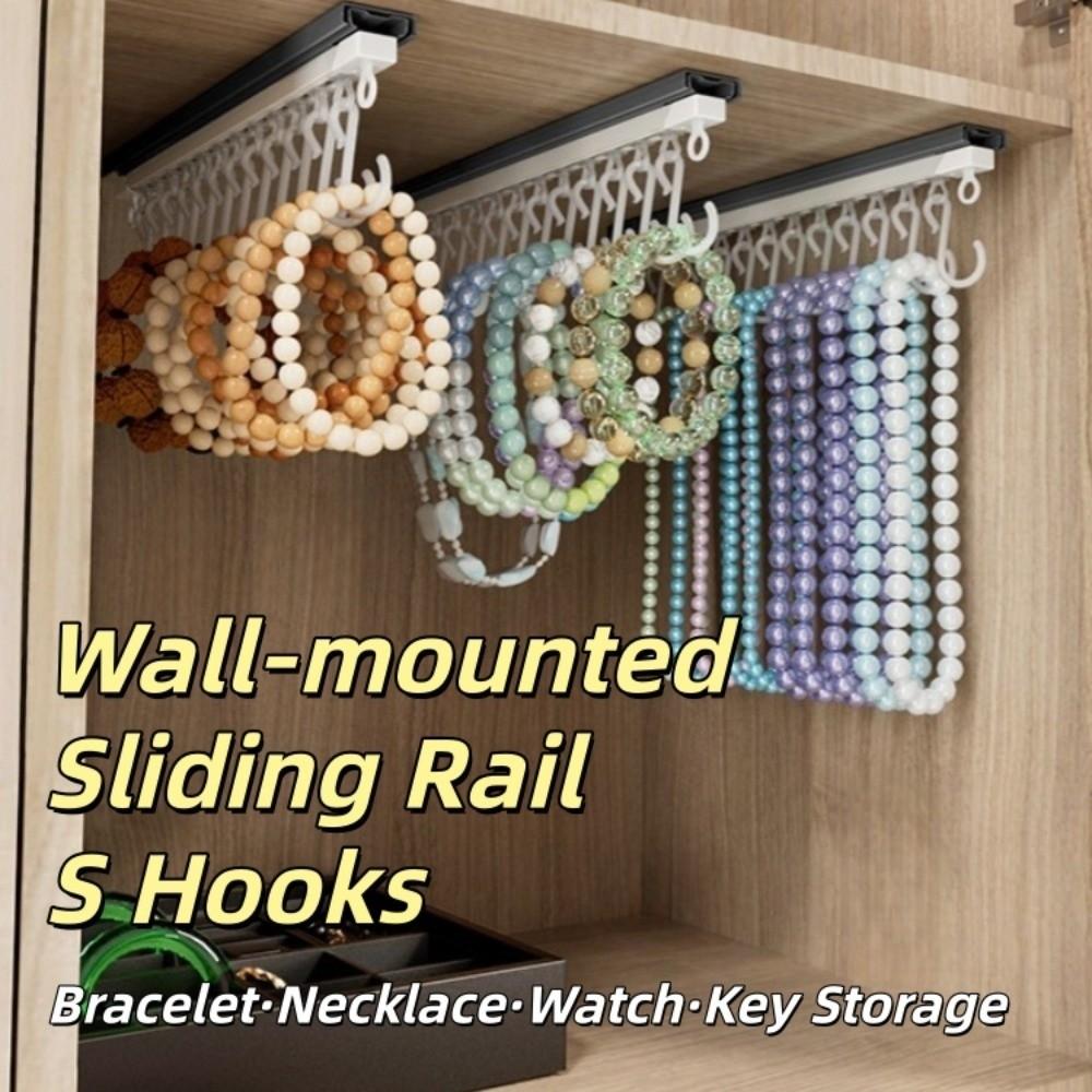 Stainless Steel Wall-mounted Jewelry Display Plastic Bracelet Necklace Watch Key Storage Cabinet