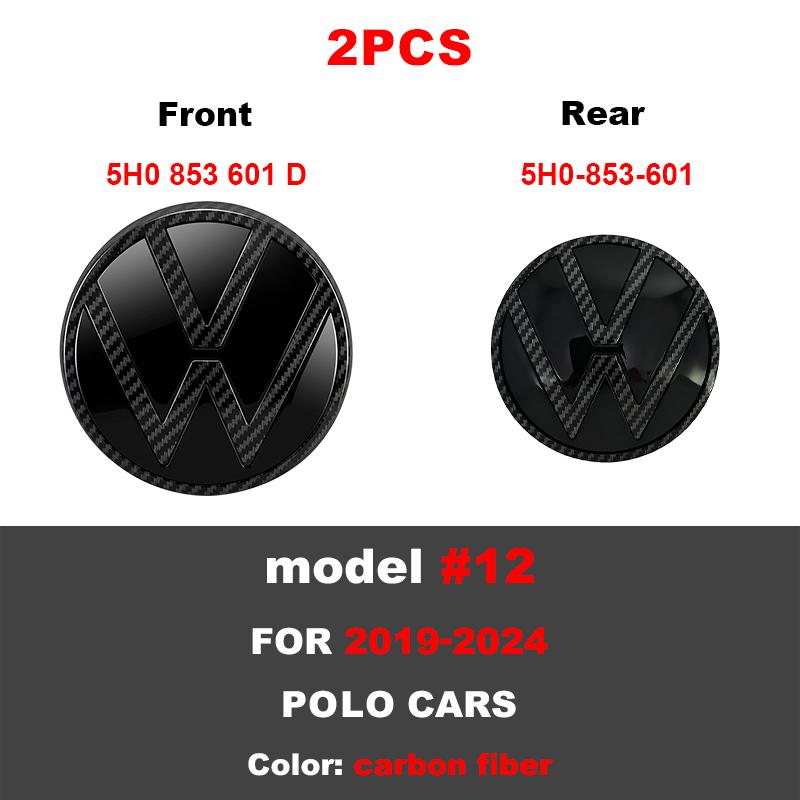 ABS 3D Car Front Logo Rear Bumper Tail Door Trunk Sticker Rear Emblem Sticker Styling Accessory For VW Volkswagen Polo 2019-2024 zf6