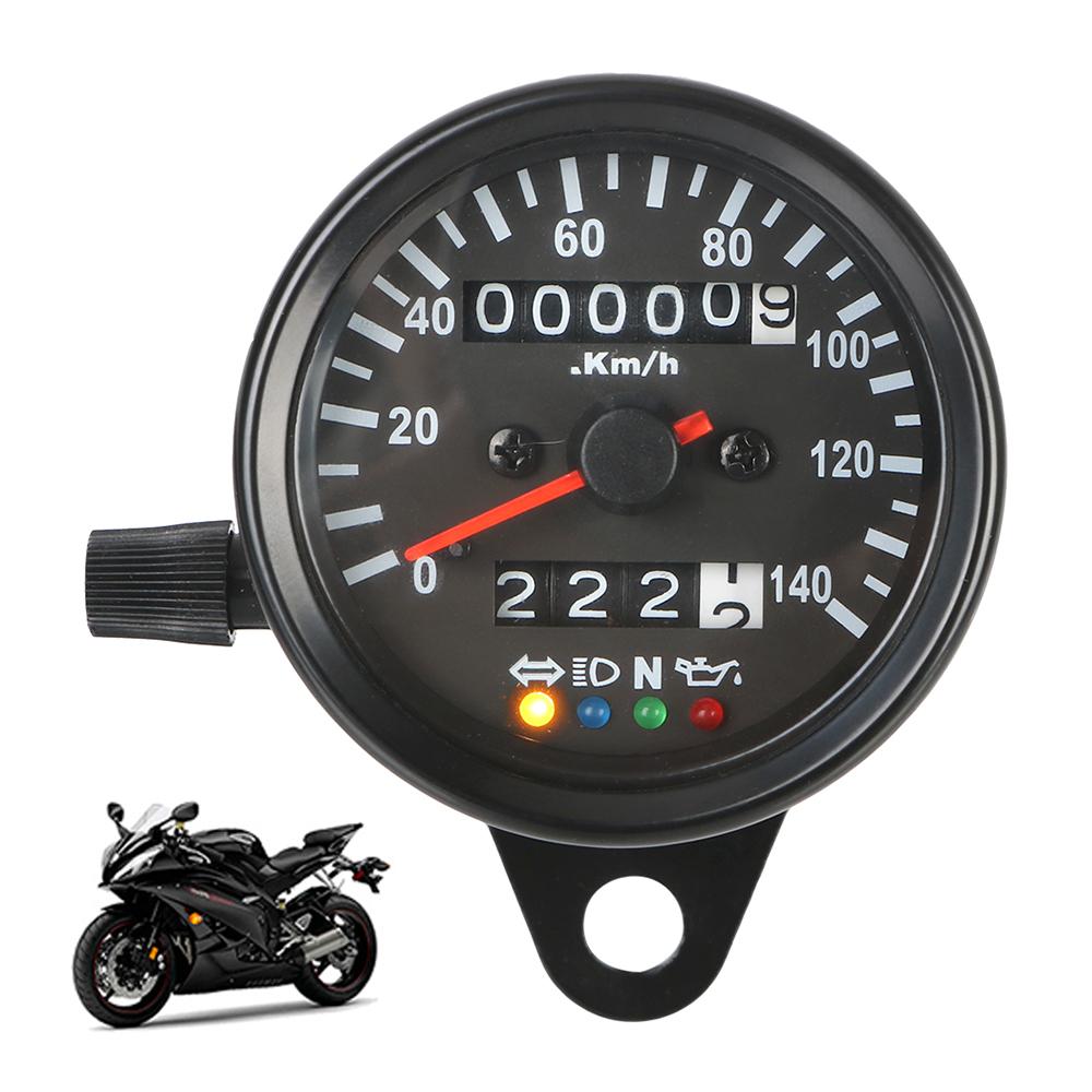 Mit LED-Signallicht Universal-Kilometerzähleranzeige für Cafe Racer Motorrad-Hintergrundbeleuchtungsanzeige Motorrad-Tachometer 12V