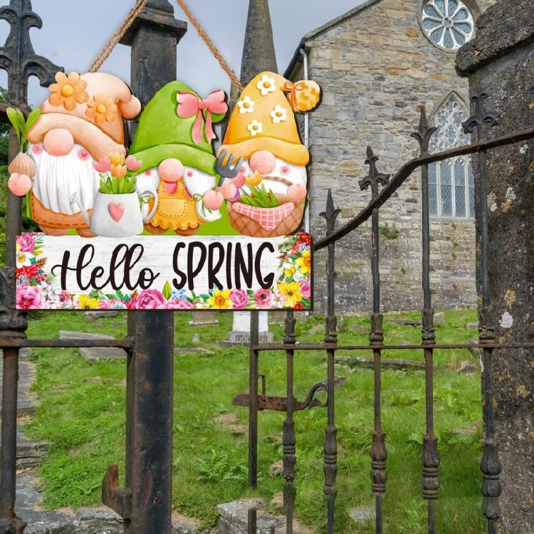 Decorative Welcome Spring Hangings Sign Handmade Woods Door Decorations