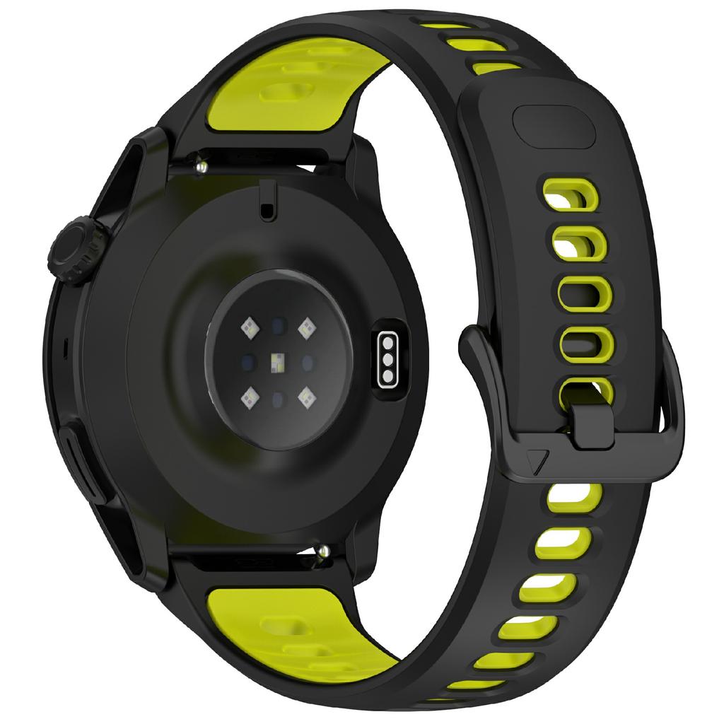 22mm Dual Color Silicone Strap for Coros Pace 4 Quick Release Watch Band with Snap Button