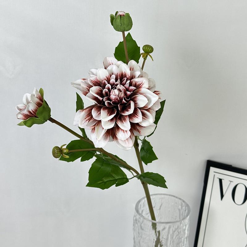 

Flower Artificial Wedding 3head 3d Dahlia Silk Fabric Event Photography Decor