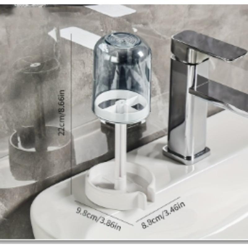 1pc Multifunctional Toothbrush Holder with Dust Cover and Drainage