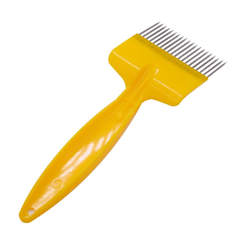 

Yellow Plastic Handle Stainless Steel Needle Honey Scraper - Beekeeping Extraction Tool