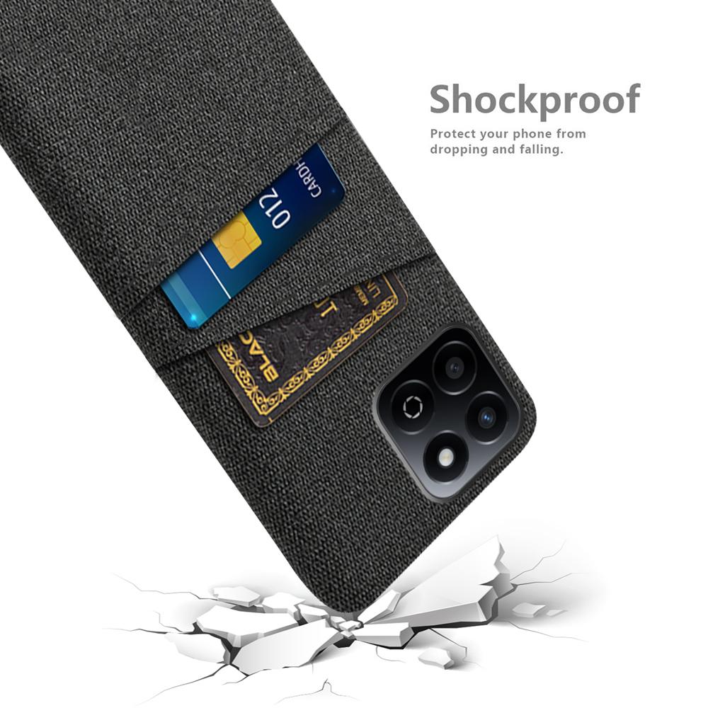 For Honor Play 60 Plus 5G Case Cloth+Hard PC Phone Cover with Dual Card Slots