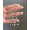 Five Pointed Star Dangle Earrings Chic Hollow Pattern Pentagrams Ear Pendants Punk Accessory for Fashion Forward Ladies