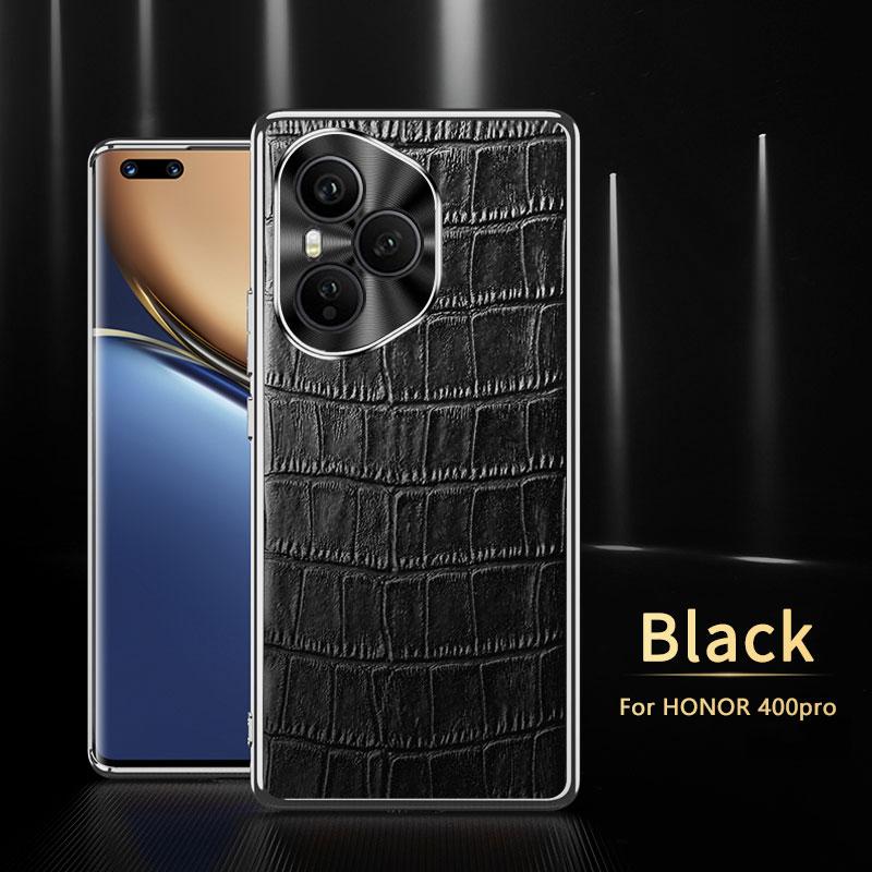 Чехол для Huawei Honor 400 Pro, Роскошный ударопрочный защитный задний чехол из ПУ-кожи для телефона Huawei Honor 400 400Pro HONOR 400 чёрный