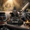 Lord Shiva Idol Bust with Om Namah Shivaya Base | Mahadev Black Statue Decorative Murti | Hindu God Shiv