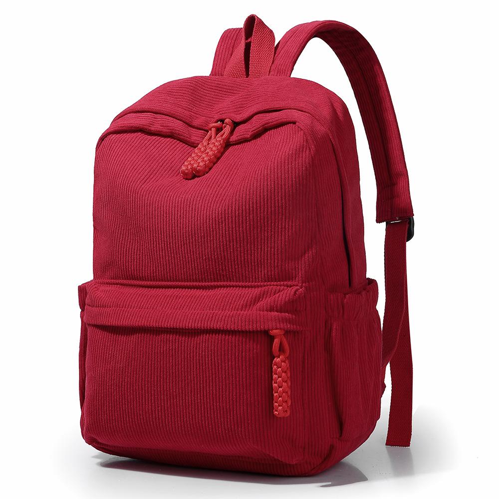

Backpack Female Junior High School College Student Backpack Fashion Male Large Capacity Simple Velvet Backpack красный