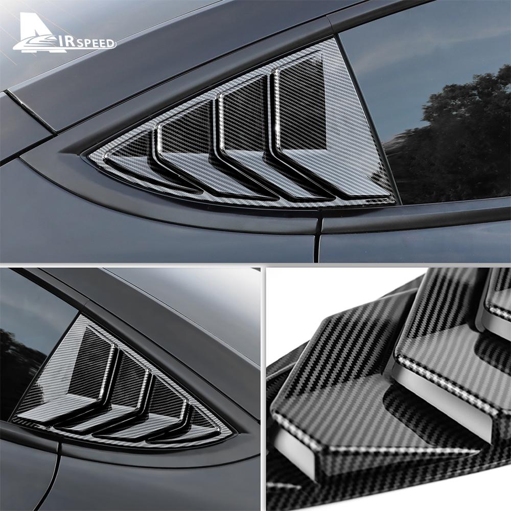 ABS Rear Car Window Shutter Cover For Tesla Model 3 2017-2025 2025 Highland Louver Side Vent Trim Triangle Modified Accessories