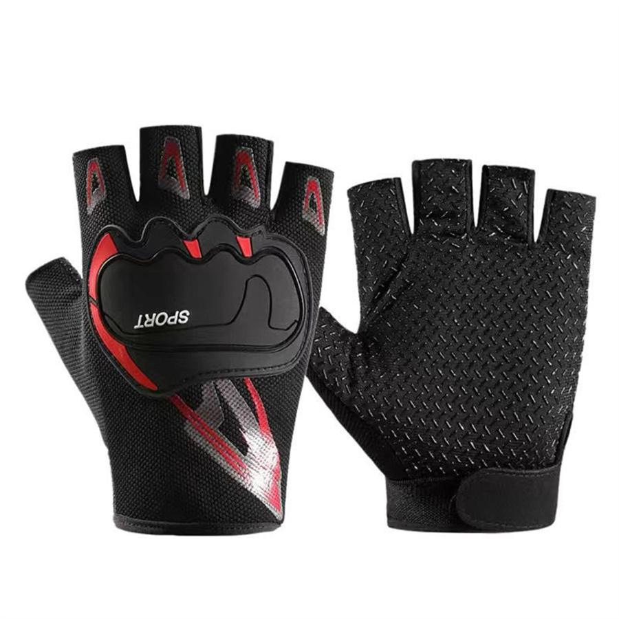 

Half Finger Motorcycle Gloves, Breathable Anti-Slip Protective Gloves for Cycling & Sports L