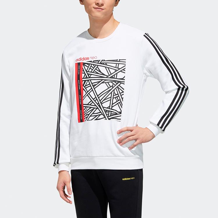 Adidas Neo Faves Sweatshirt With Crew Neck Men Tops White GG3387