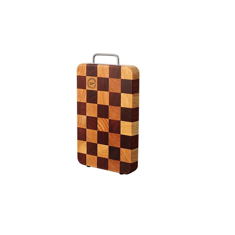 COOKER KING Ebony & Rubber Wood Chessboard Cutting Board