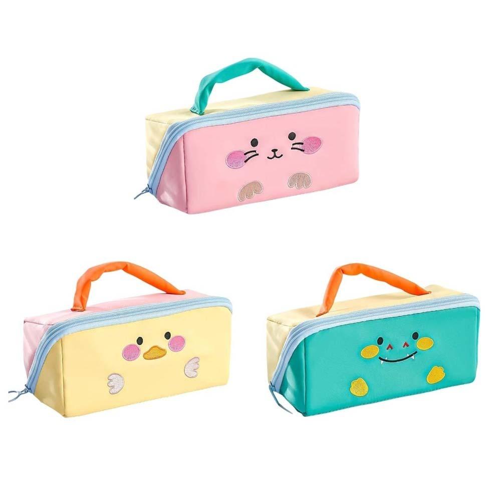 Large Capacity Korean Pencil Bag Duck Rabbit Dinosaur Makeup Bag  Office Supplies