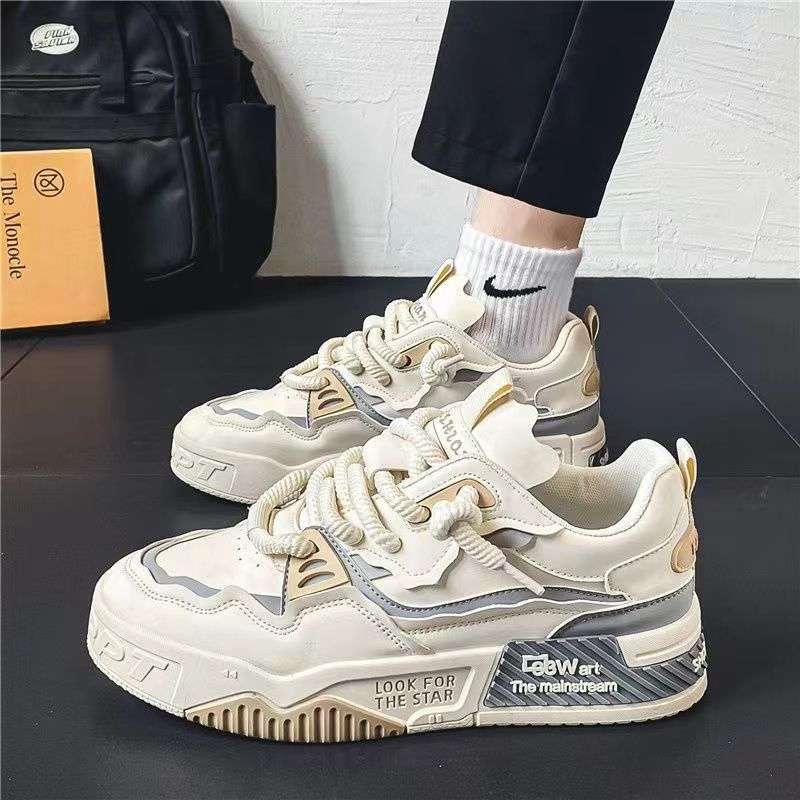 Men's Shoes Summer Breathable Board Shoes Black and White Panda Platform Soles Student Trend Sports Shoes Men's Height-increasing Casual Trendy Shoes
