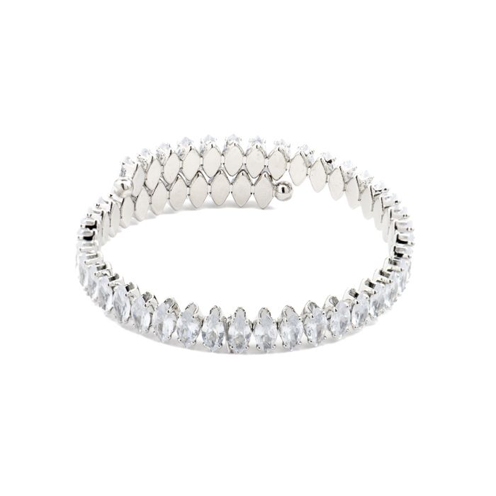 Bracelet - LUXENTER - Comega - Argenté - Zircone brillante - Alliage métallique