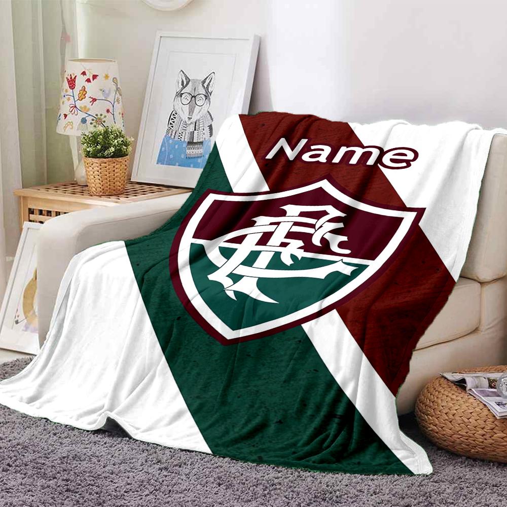 Custom Name Fluminense FC Theme Printed Blanket - Perfect for Couch, Bed, Travel & Outdoor Use | Machine Washable, Cozy & Durable.