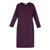 Elegant Plus-Size Purple Long-Sleeved Dress: Loose Slimming Straight Mid-Length for Spring & Autumn