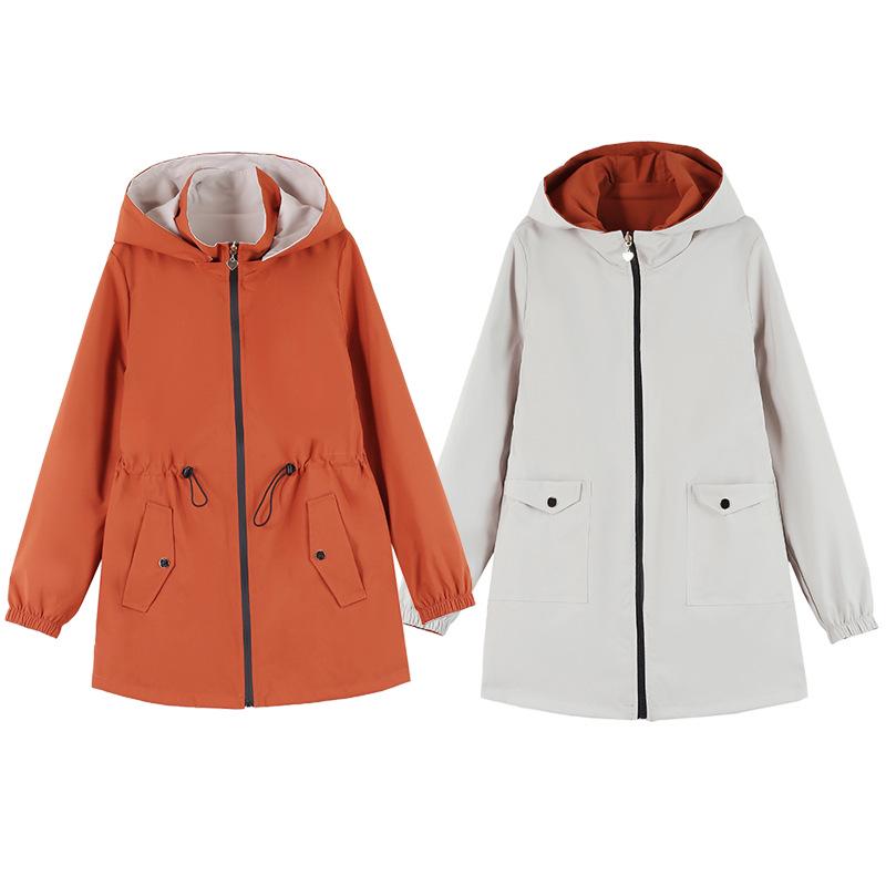 2025 Spring-Autumn Slimming Double-Sided Trench Coat: Waist-Cinching Petite Korean Style, Fashionable and Versatile Women's Outerwear.