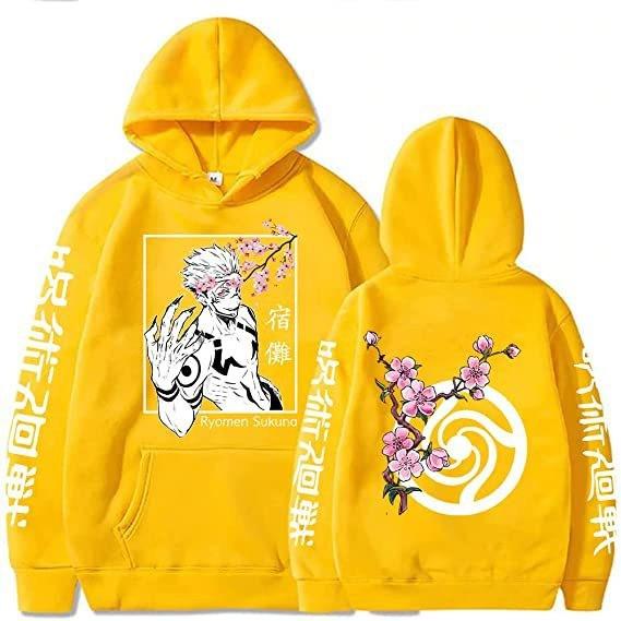 Sunman Printed Hooded Loose Fleece Couple Sweater Anime Hoodie