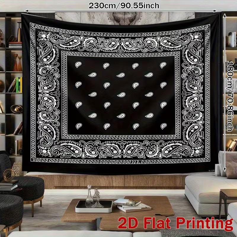 2D Vintage Paisley Bandana Backdrop Banner for Aesthetic Room Decor