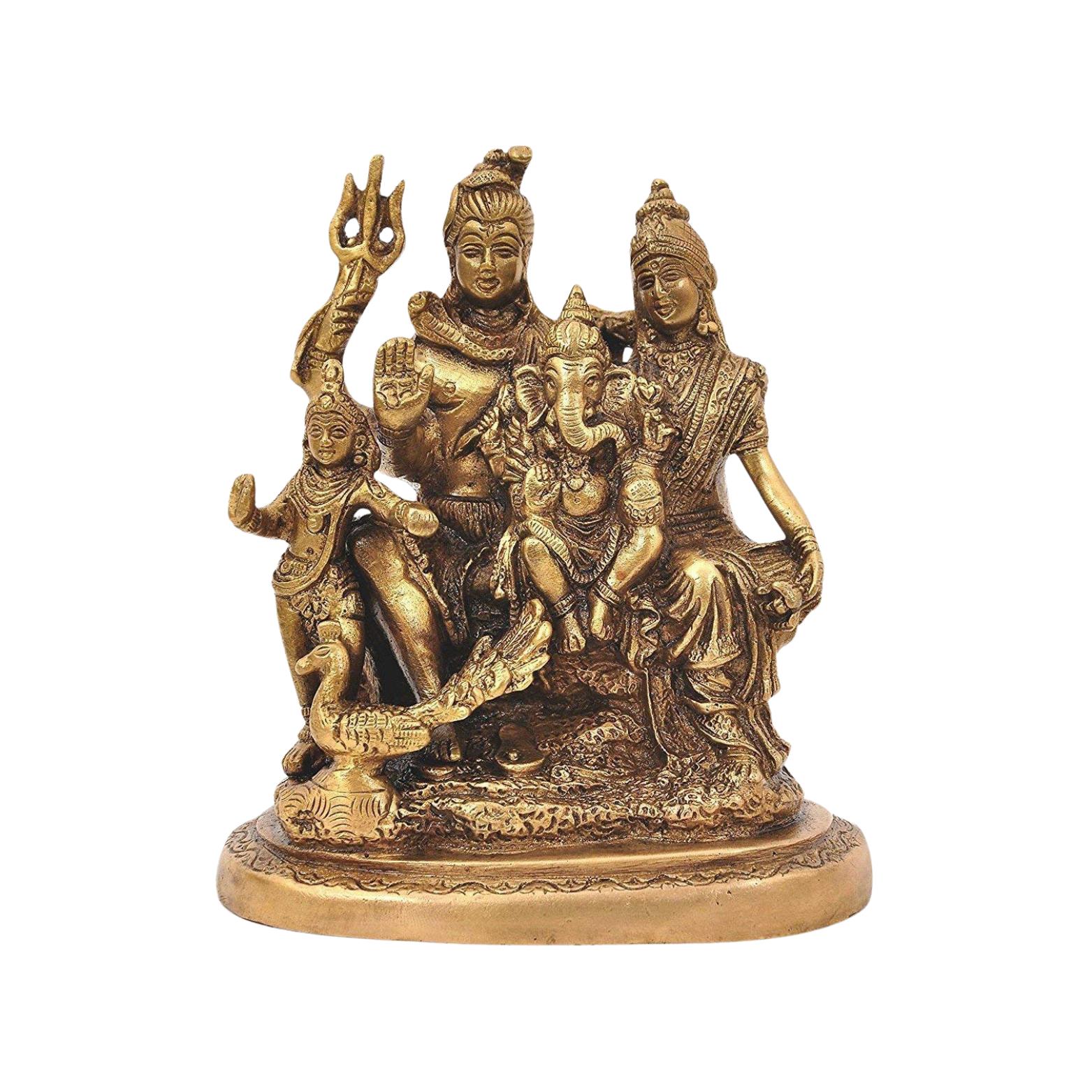 

God Shiva Parvati Idol, Shiv Parivar Bholenath Shankar Ganesh Family Murti