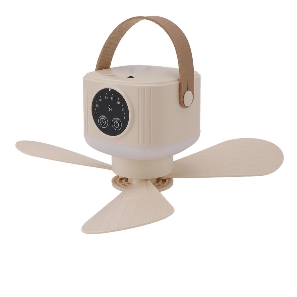 USB-betriebener Deckenventilator mit Licht 4 Geschwindigkeiten Timerfunktion 7200mAh Akku Fernbedienung Camping