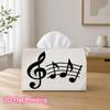 1pc 2d Flat-printed 17.78x10.92x12.95cm Tissue Box Single Classic Treble Clef Music Note Decorative Napkin Storage for the Living Room and Bedside Tab