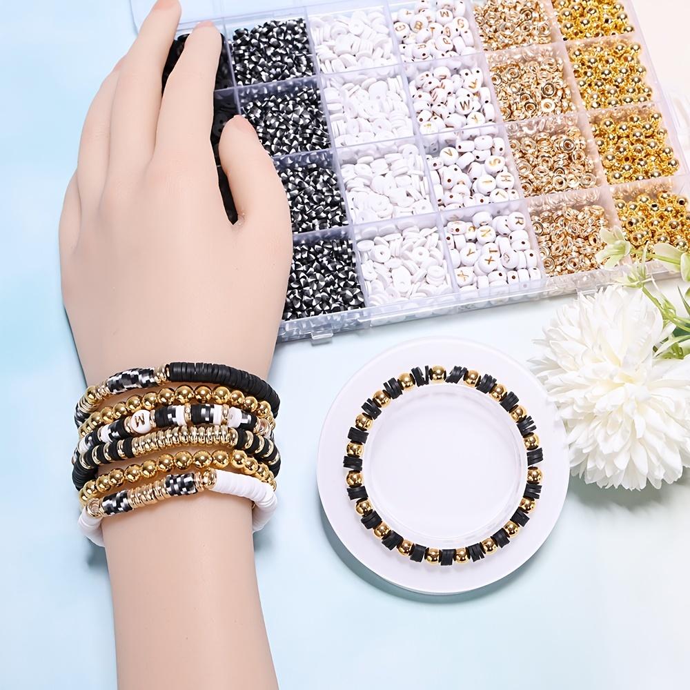 2530 Stück Schwarz/Weiß Polymer Clay Perlen CCB Abstandshalter Perlen Mit Anhängern Kits Für DIY Einzigartiges Armband Halskette Schmuckherstellung