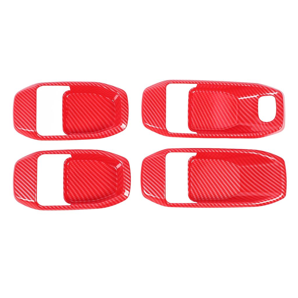 4pcs Inner Door Handle Bowl Cover Trim Set Interior Door Bowl Panel Protector Sticker Replacement for JL JLU 2018-2025