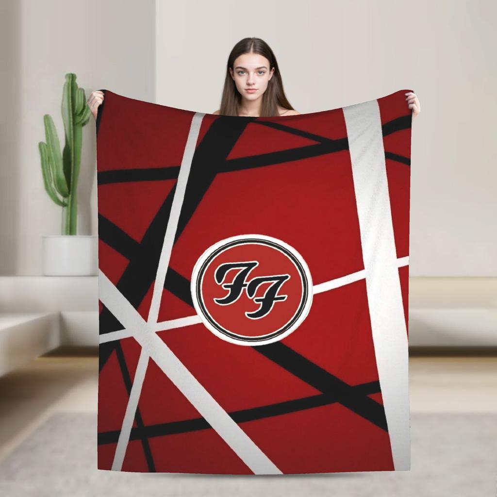 Fools Band F-Fighters Flannel Blanket Soft Durable Throw Blanket for Outdoor Travel Novelty Bedspread Sofa Bed Cover