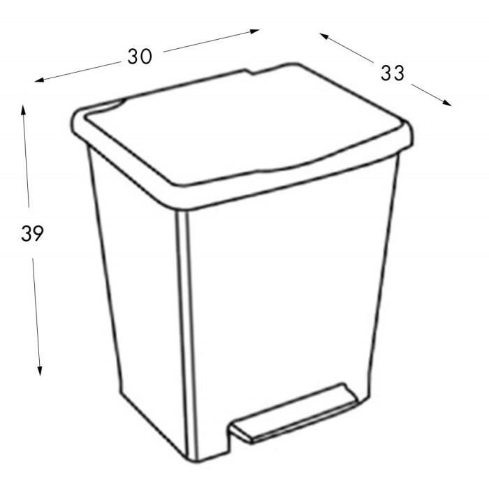 Poubelle à Pédale - Tatay - 23 Litres - Plastique - Gris - Antidérapante