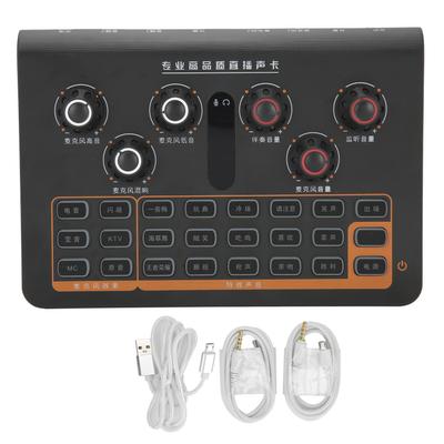Q8 Portable Tuning Sound Card 16 O Controller for Phone Computer PC Mic Webcast Live