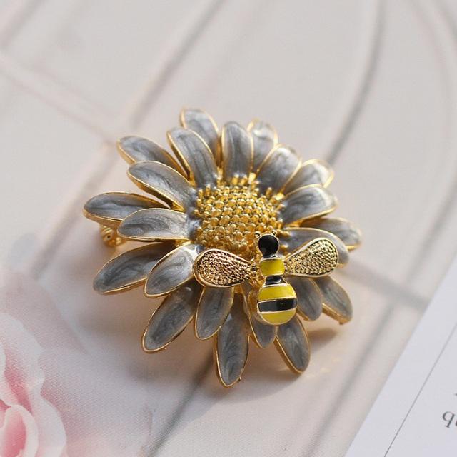 

Красочные пчелки брошь маргаритка ретро подсолнух художественные броши женские аксессуары для одежды серый