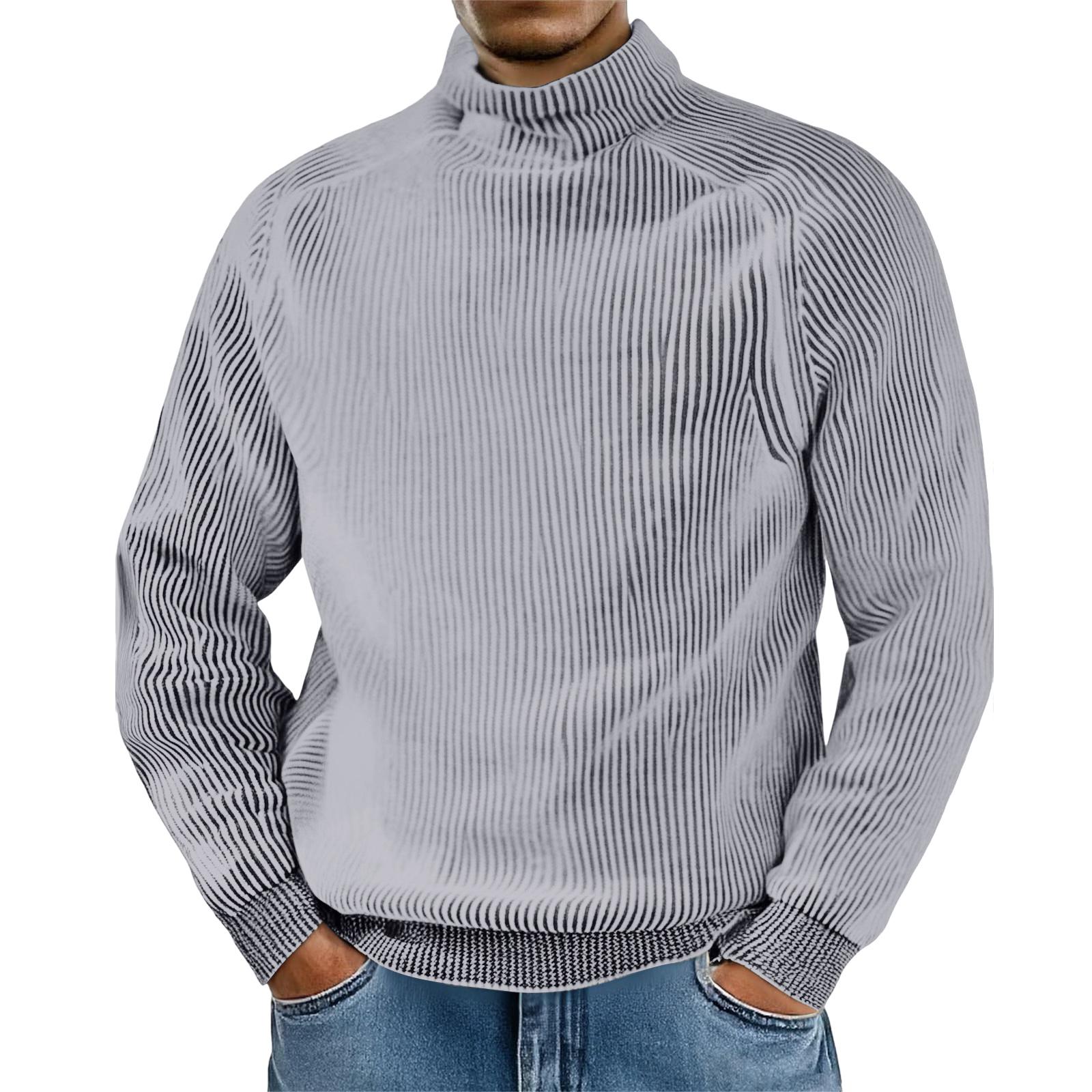 

Мужской трикотажный топ свободного кроя с круглым вырезом и длинными рукавами в повседневном стиле M