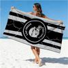 Miami Football Fan Beach Towel, Aqua and Orange Team Color Design Quick-Dry Sand-Free Bath Towel, Unique Gift for Men