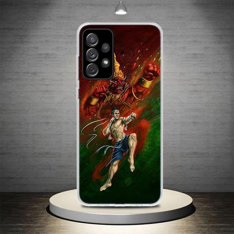 Muay Thai Fight Boxing Phone Case Cover For Samsung Galaxy A13 A14 A15 A16 A17 A53 A54 A55 A56 A33 A34 A35 A36 A23 A24 A25 A26 A