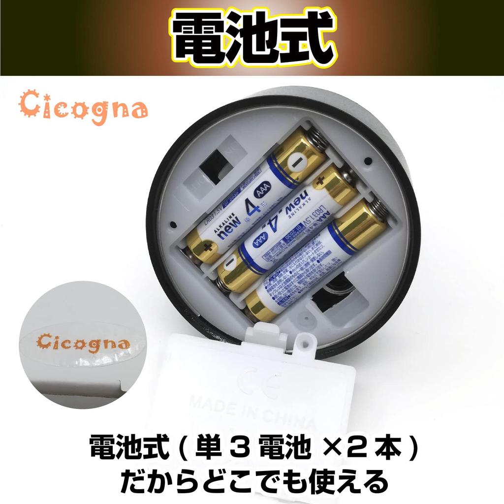 [Cicogna] Mini LED Spotlight, Small, with Base, Battery Operated, No Wiring Required, Adjustable Angle, Hobby Light, for Figures, Plastic Models, Merc
