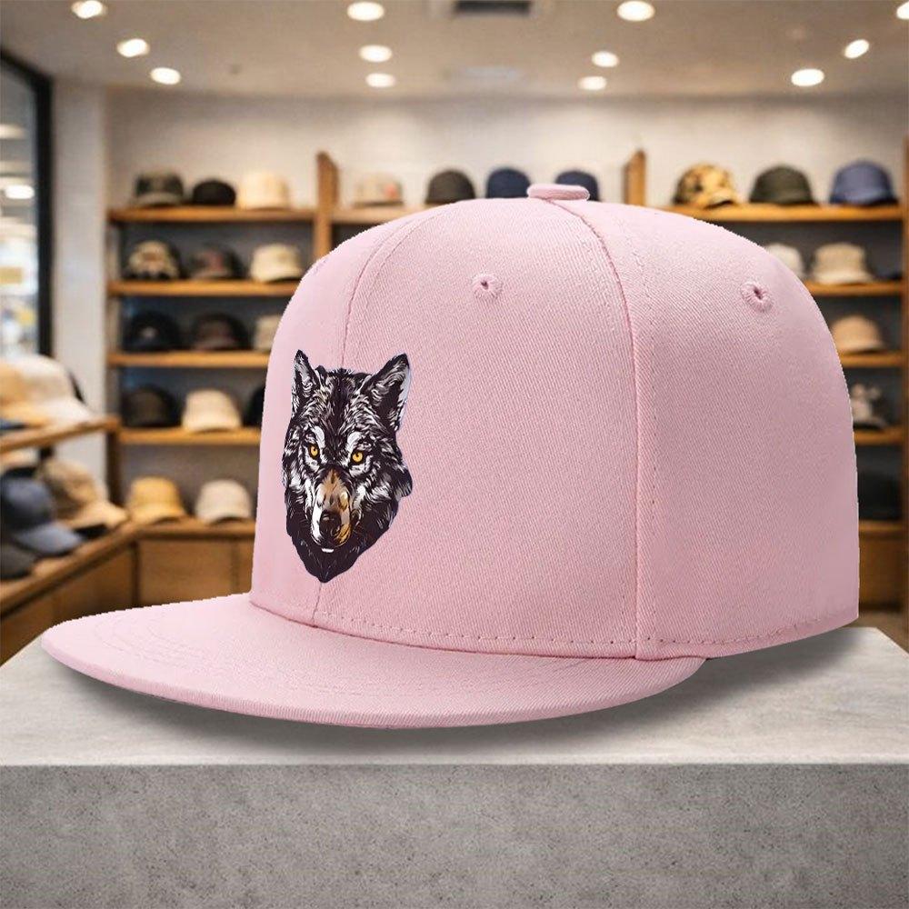 Wolf Head Graphic Baseball Cap Polyester Unisex Hip Hop Fashion Casual Outdoor All Season Flat Brim Hat