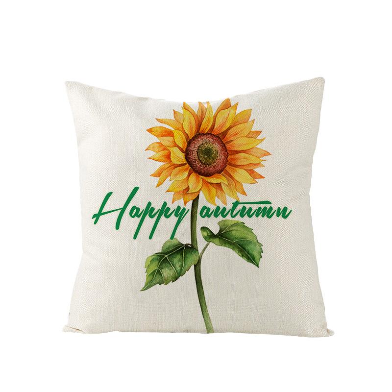 Thanksgiving Pillow Cover Maple Leaf Sunflower Polyester Cushion Cover Sofa Cushion Home Furnishings