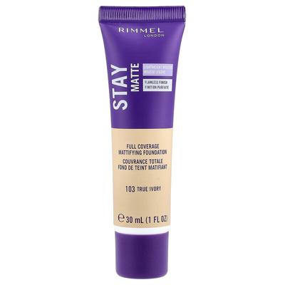 Stay Matte, Full Coverage Mattifying Foundation, 103 True Ivory, 1 Fl Oz (30 Ml)