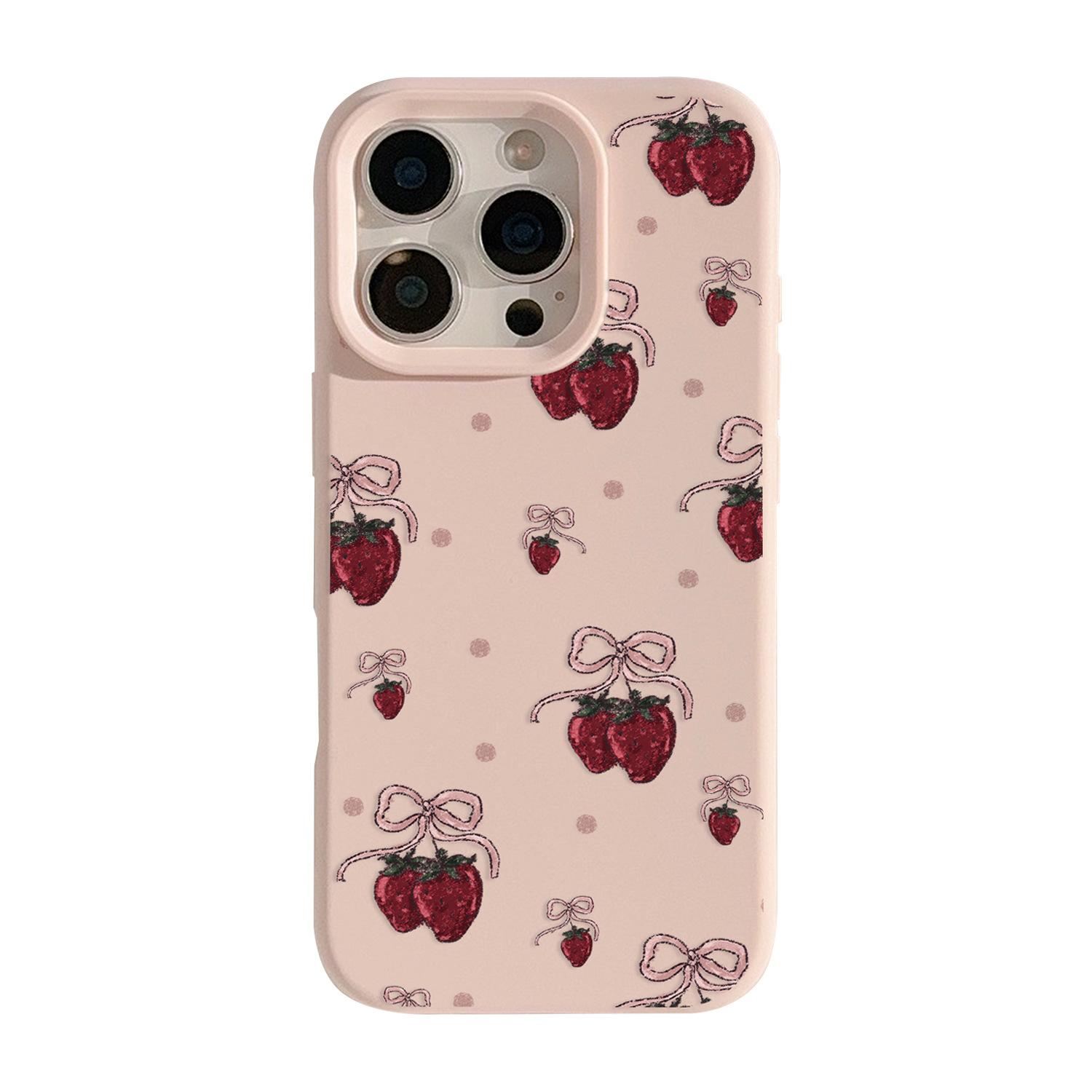 

Креативный клубничный чехол для iPhone 13 iPhone 15 iPhone 16 Pro Max iphone 16 Pro Max