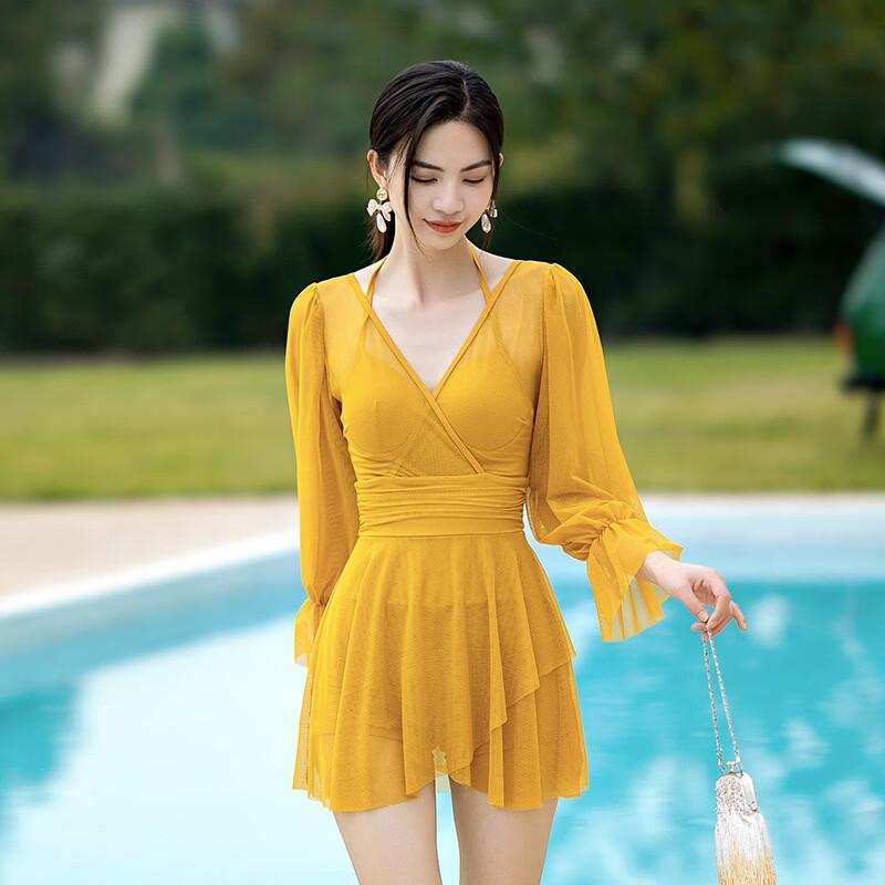 Seagull Women s Long Sleeve One-Piece Swim Dress L