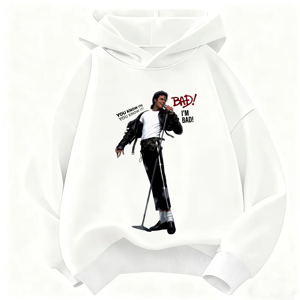 Felpa con cappuccio unisex con stampa Michael Jackson per bambini – Nuova Autunno/Inverno 2026 Felpa calda per bambini Top Grafico Icona Pop Retrò