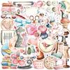 50 Cartoon Pink Sewing Machine Doodle Stickers Guitar Notebook Suitcase DIY Waterproof Stickers