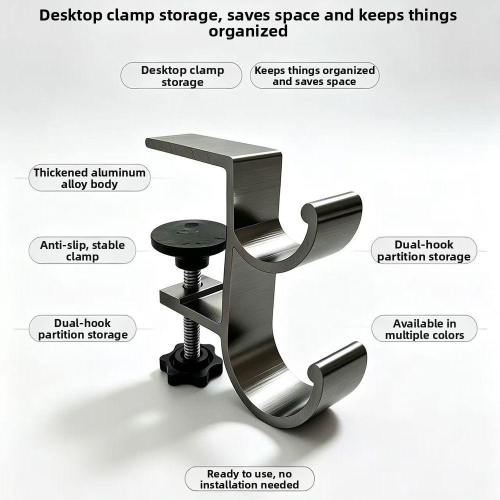 Adjustable Desk Edge Bag Hook Double Hook Desk Headset Hanger Table Side Backpack Rack  School